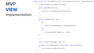 MVP
VIEW
implementation
 
