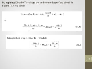 10
By applying Kirchhoff's voltage law to the outer loop of the circuit in
Figure 11.5, we obtain
 