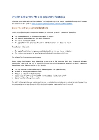 Symantec Data Loss Prevention - Technical Proposal (General) | DOCX