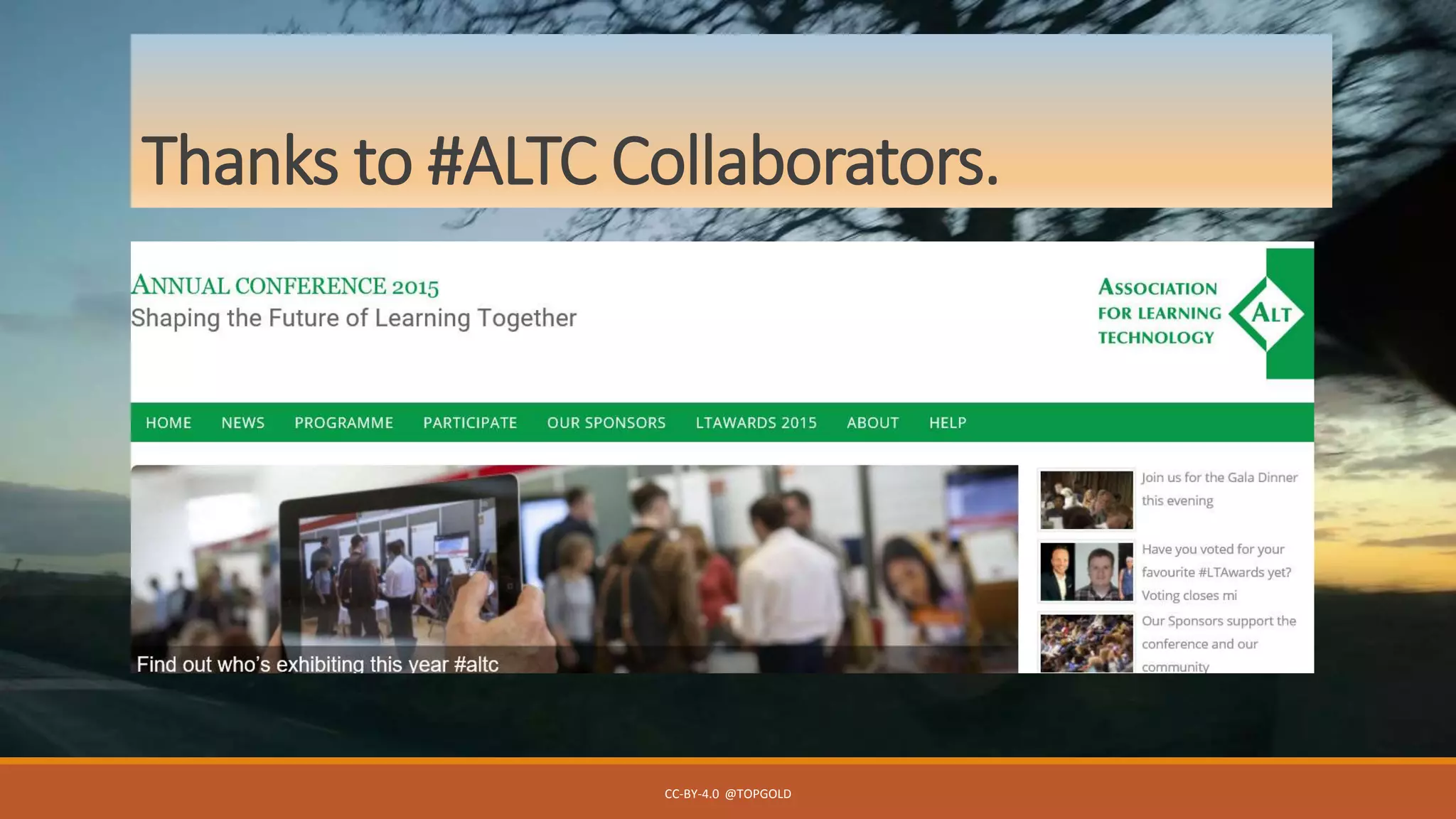 Thanks to #ALTC Collaborators.
CC-BY-4.0 @TOPGOLD
 