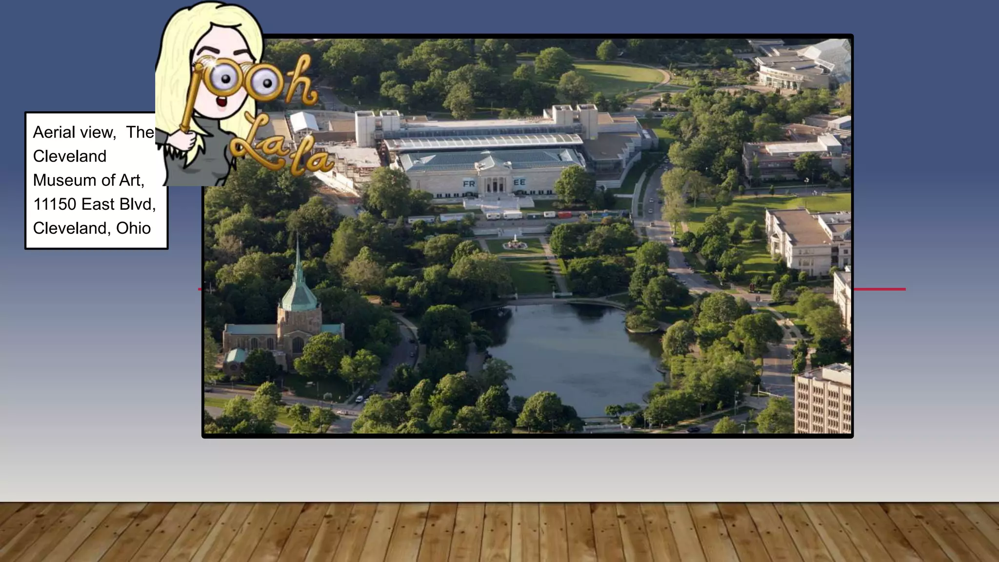 Aerial view, The
Cleveland
Museum of Art,
11150 East Blvd,
Cleveland, Ohio
 