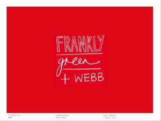 Frankly, Green + Webb @lhmann @franklygwCreated for: Presented by: Date issued:
MWXX Laura Mann 7 April 2016
 