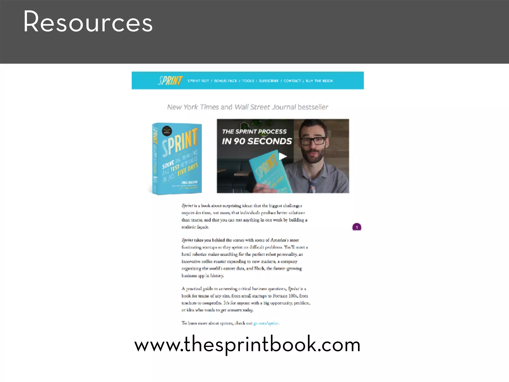 Resources
www.thesprintbook.com
 