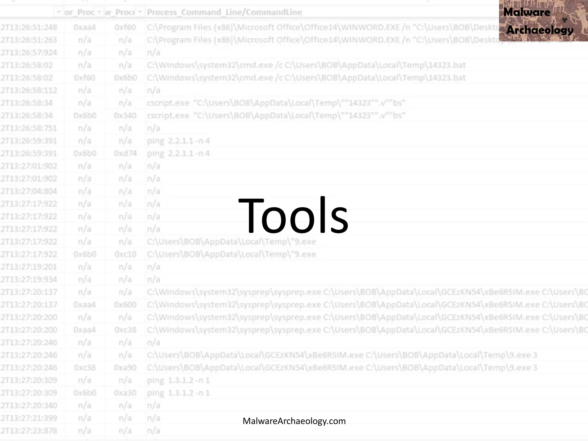 Tools
MalwareArchaeology.com
 