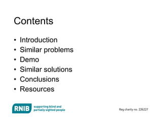 Contents  Introduction Similar problems Demo  Similar solutions Conclusions  Resources 