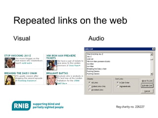 Repeated links on the web Visual Audio 
