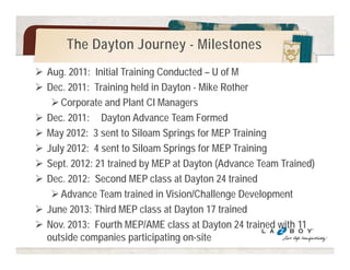 What is Toyota Kata? 
 It's a systematic approach to: 
A. Generate Continuous Improvement & 
B. Develop Strong Problem Solvers 
 Combines a scientific pattern with techniques of 
deliberate practice 
 Doing small things on a daily basis to improve a 
process toward a next 'target condition' 
Working toward the target condition by overcoming 
the next obstacle in front of you 
 Kata is a continuous journey that never ends 
 