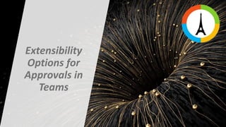 Extensibility
Options for
Approvals in
Teams
 