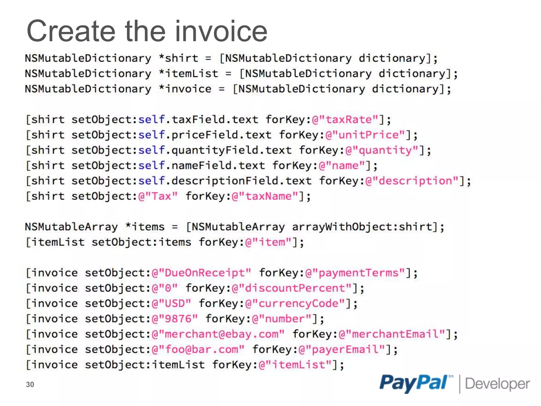 Create the invoice




30
 