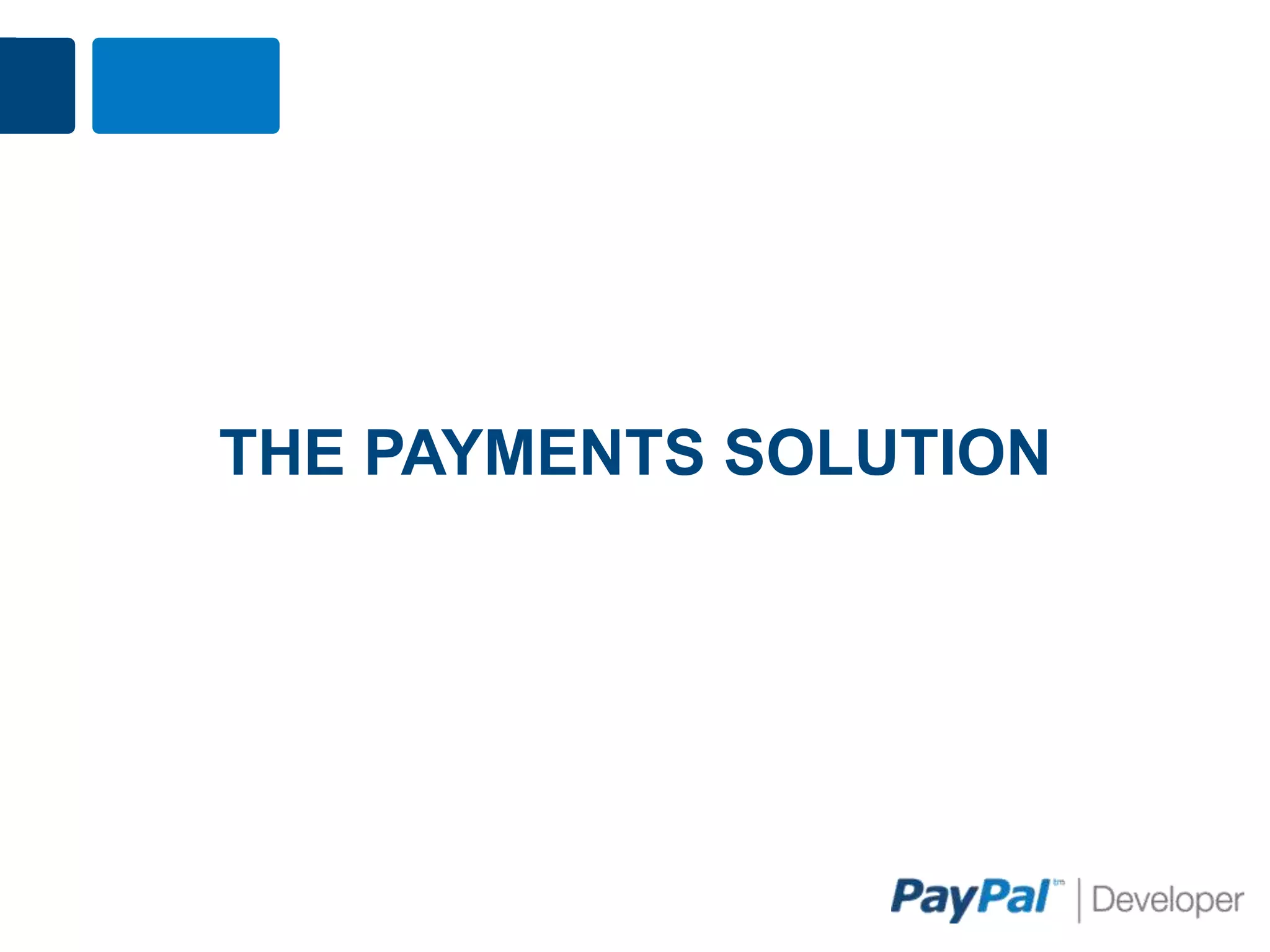 THE PAYMENTS SOLUTION
 