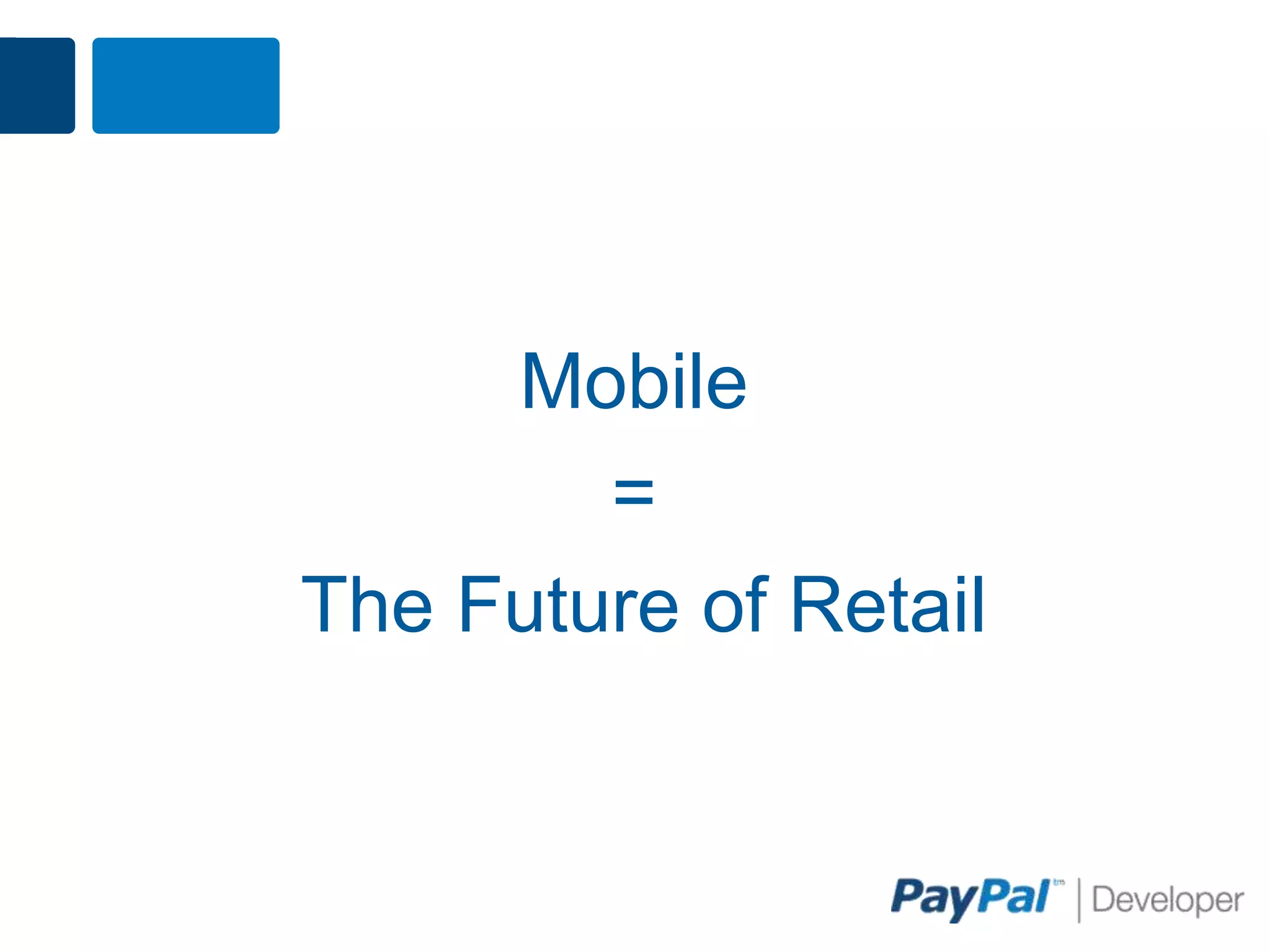 Mobile
        =
The Future of Retail
 