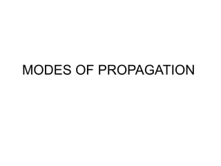 MODES OF PROPAGATION
 