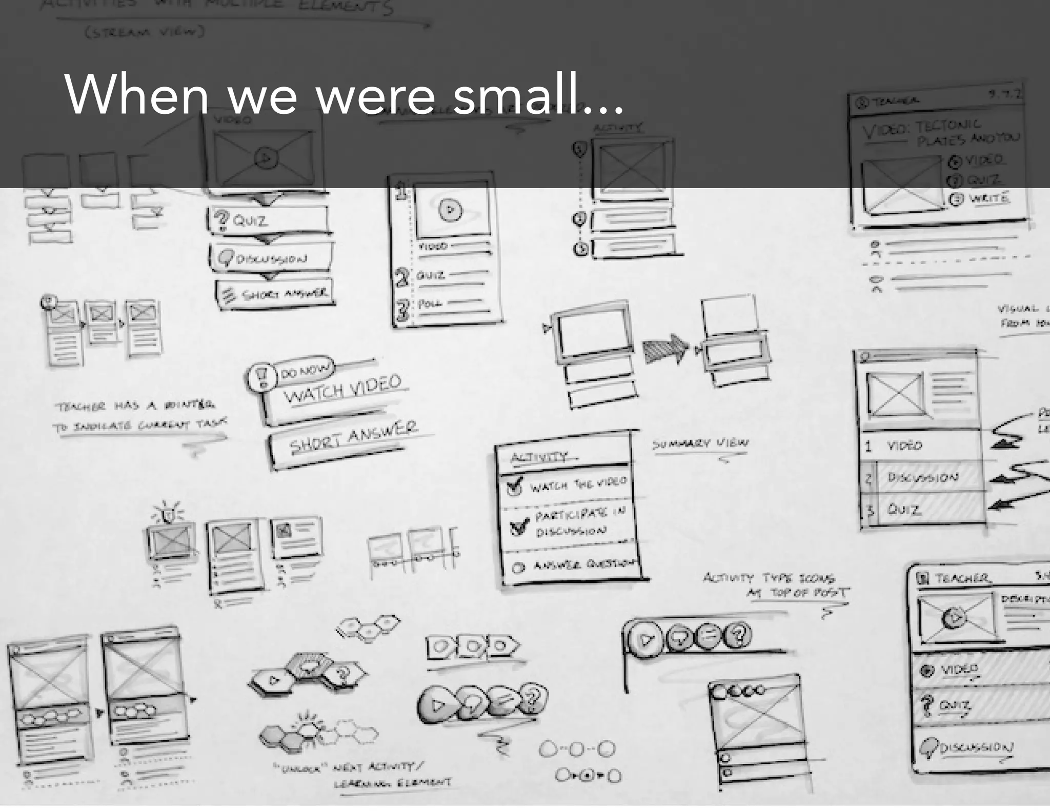 When we were small...
 