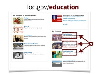loc.gov/education
 