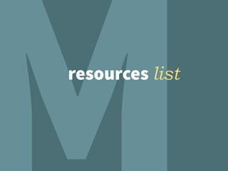 resources list
 