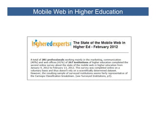Mobile Web in Higher Education
 