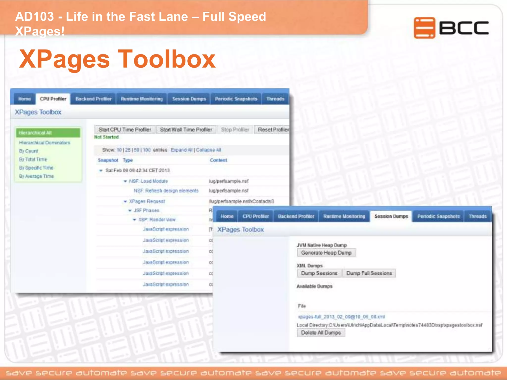 AD103 - Life in the Fast Lane – Full Speed
XPages!
XPages Toolbox
 