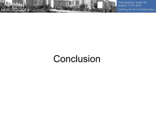Conclusion
Agenda
 