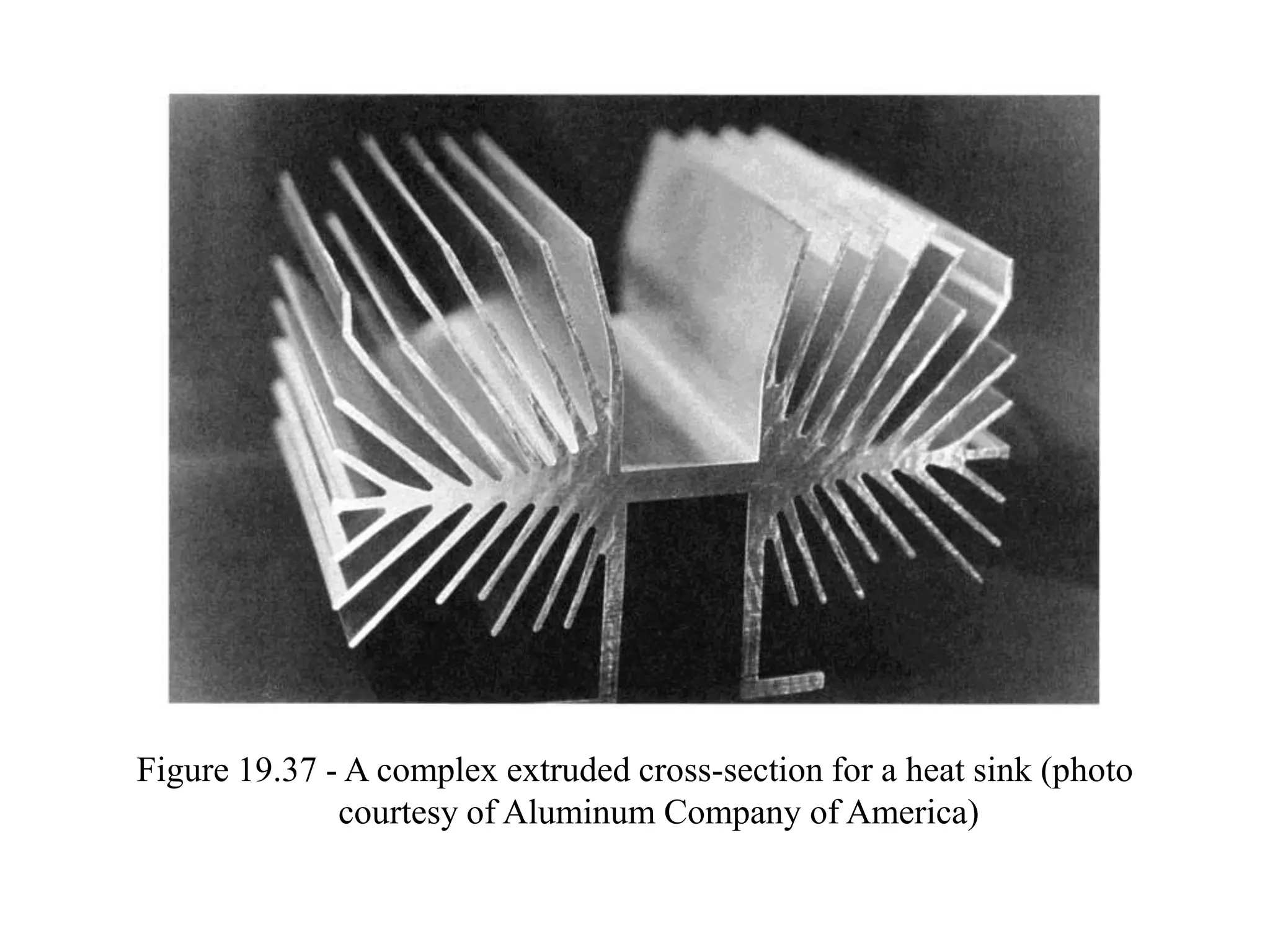 Figure 19.37 - A complex extruded cross-section for a heat sink (photo
courtesy of Aluminum Company of America)
 