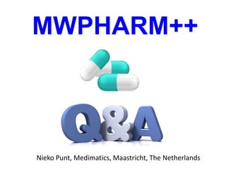 MWPHARM++
Nieko Punt, Medimatics, Maastricht, The Netherlands
 