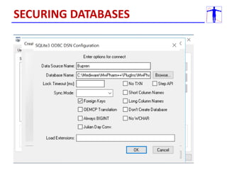 SECURING DATABASES
 