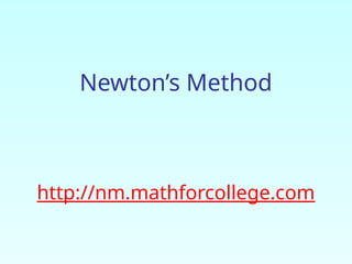 Notts Method mws_gen_opt_ppt_optimization newtonsmethod.ppt