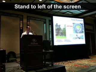 Stand to left of the screen
 