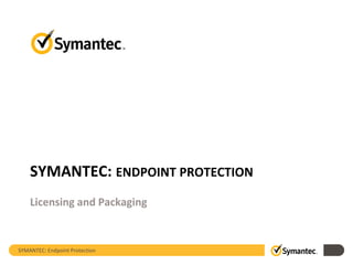 SYMANTEC: Endpoint Protection
SYMANTEC: ENDPOINT PROTECTION
Licensing and Packaging
 