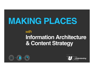 MAKING PLACES!
with!

Information Architecture !
& Content Strategy

!

Presented by

 