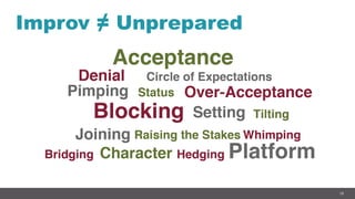 18
Improv ≠ Unprepared
 