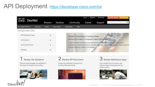 API Deployment https://developer.cisco.com/iot
 