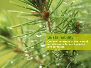 Sustainability
Our environment is at the heart of
our decisions, for our business
and our future.

 
