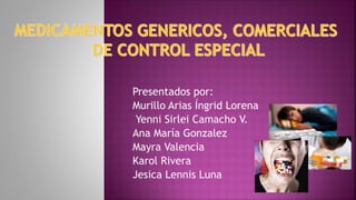 Presentados por:
Murillo Arias Íngrid Lorena
Yenni Sirlei Camacho V.
Ana María Gonzalez
Mayra Valencia
Karol Rivera
Jesica Lennis Luna
 