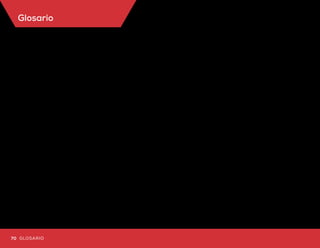 Extracto de manzanilla:
Tiene propiedades
calmantes, suavizantes,
relajantes, hidratantes y
purificantes sobre la piel.
Extracto de melocotón:
Propiedades nutritivas,
hidratantes y suavizantes
que proveen excelente
peinabilidad.
Extracto de Omniplus:
Sinergia de extractos
naturales que proveen
acondicionamiento y
emoliencia a la piel.
Extracto de romero:
Contribuye a promover
la formación de nuevas
células. Además de tener
propiedades refrescantes
y astringentes.
Extracto de semilla de
girasol: Rico en vitaminas y
minerales que, en conjunto,
colaboran en la prevención
del cabello quebradizo
y la pérdida del cabello.
Manteniéndolo suave,
brillante y lleno de lustre.
Extracto de semilla de
uva: Actividad protectora
de la integridad de la piel,
por su poder antioxidante
combate los efectos de los
radicales libres.
Extracto de soya:
Propiedades nutritivas,
protectoras, suavizantes,
hidratantes y regeneradoras
sobre la piel.
Extracto de té verde:
Emoliente y agente
acondicionador de la piel.
Extracto de zanahoria:
Rico en betacaroteno y
antioxidantes, los cuales
son útiles al combatir los
signos del envejecimiento.
Además de proteger
nuestra piel ante las
agresiones externas como
los rayos UV, ayudando a
tener un aspecto joven por
más tiempo.
Formaldehído: Producto
químico que se utiliza
ampliamente como
bactericida o conservador
para algunos productos.
Glicerina: Humectante
capaz de atraer agua
del exterior y brindar una
barrera protectora con el fin
de evitar pérdida de agua.
Hialuronato de sodio:
Largo polisacárido auxiliar
en la hidratación, con
efecto antioxidante.
L-Carnitina: Aminoácido
metabólico que ayuda a
mejorar la apariencia de
la piel.
Manteca de karité:
Regenerador natural de la
piel con poder hidratante
y nutritivo.
Mentol: Ingrediente
refrescante que
proporciona una sensación
de alivio ante el dolor.
Pantenol: Ayuda a
aumentar el nivel de
humedad en la piel,
dejándola con una
sensación de suavidad
y elasticidad.
Papaína: Enzima que
contribuye para eliminar
las células muertas de la
piel. Además colabora en la
regeneración de la piel.
Parabenos: Grupo de
productos químicos
que se utilizan como
conservadores en muchos
productos cosméticos.
Pepino: Con actividad
reguladora de la pérdida
transpidérmica de agua,
forma una película
protectora sobre la piel y
ayuda a que la piel no se
reseque ni se descame.
Además de poseer
propiedades antioxidantes,
suavizantes y refrescantes.
Proteína hidrolizada
de trigo:
Excelente acondicionador
de cabello.
Queratina hidrolizada:
Es capaz de suavizar y
acondicionar la piel gracias
a sus componentes.
Mantiene la hidratación
durante más tiempo
mejorando la elasticidad
de la piel y aumentando
el efecto tensor.
Radicales libres:
Sustancias químicas
reactivas que introducen
oxígeno a las células,
produciendo oxidación de
partes y alteraciones en
el ADN, y que provocan
cambios que aceleran el
envejecimiento del cuerpo.
Ubiquinona: Mejor conocida
como enzima Q10, ayuda
a aumentar los niveles de
colágeno y elastina para
darle a la piel elasticidad
y flexibilidad.
Vitamina A: Potente
antioxidante que ayuda a
proporcionar protección
para no sufrir daño de los
radicales libres.
Vitamina C: Imprescindible
en la formación de
colágeno y pantenol.
Vitamina E: Función
antioxidante y ayuda a
proteger la piel de los
radicales libres que actúan
sobre el deterioro por los
rayos solares.
Glosario
70 71GLOSARIO GLOSARIO
 