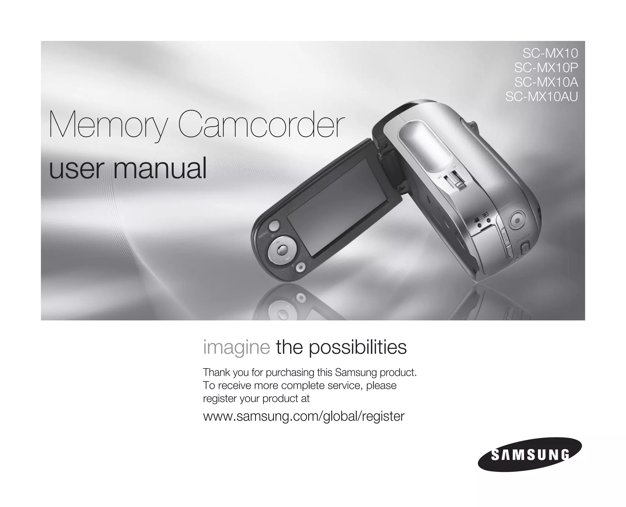 Samsung Camcorder MX10 User Manual