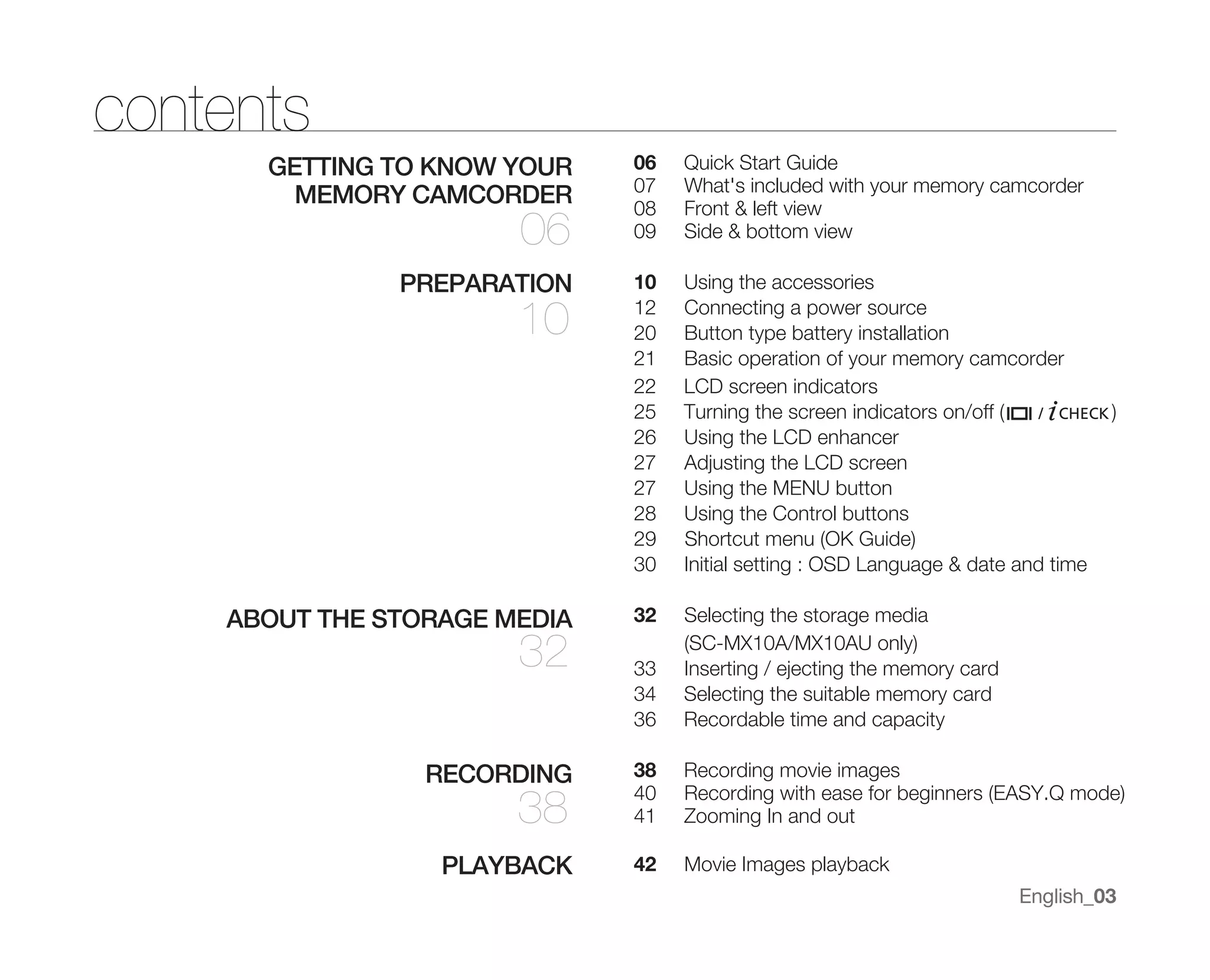 Samsung Camcorder MX10 User Manual