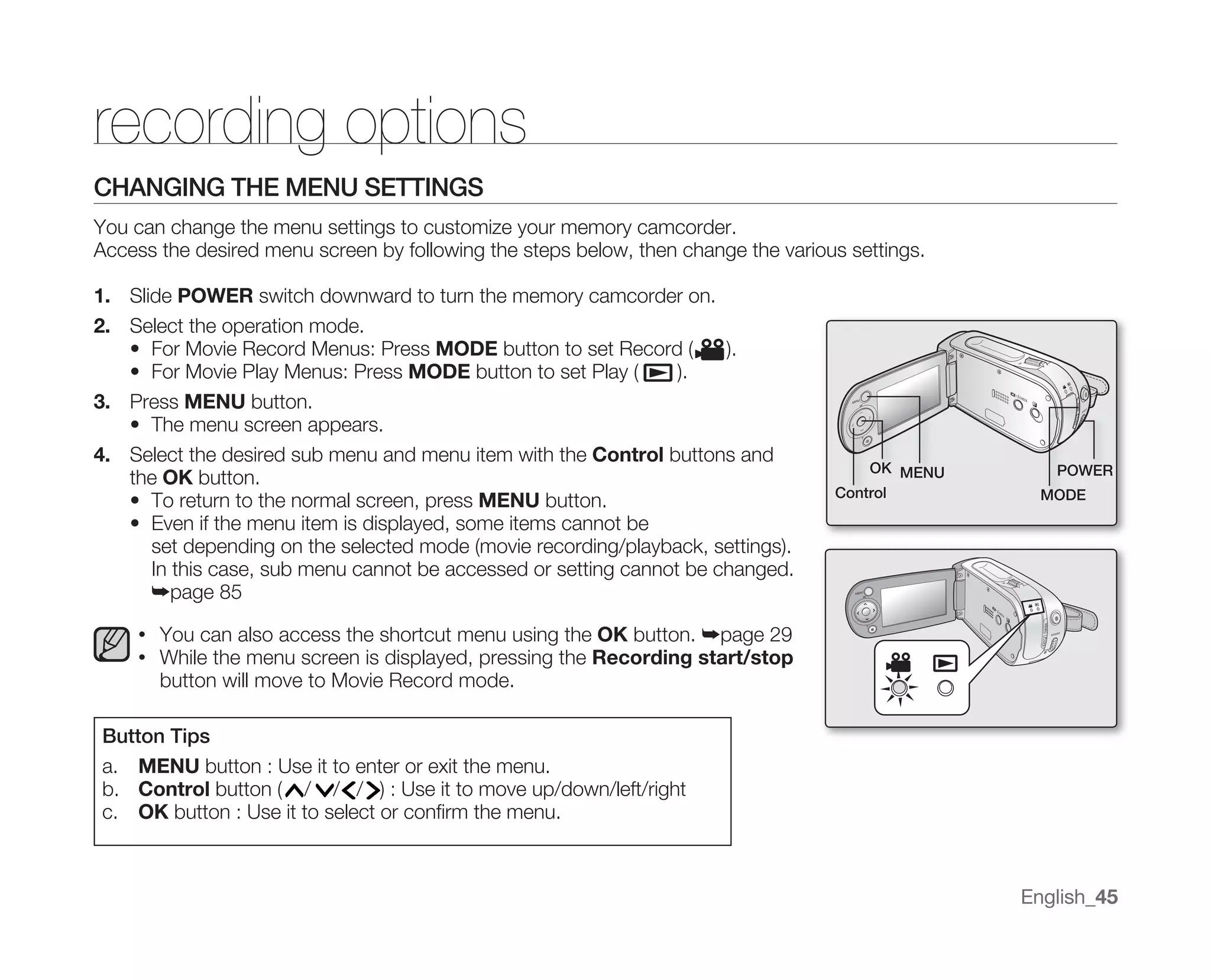 Samsung Camcorder MX10 User Manual