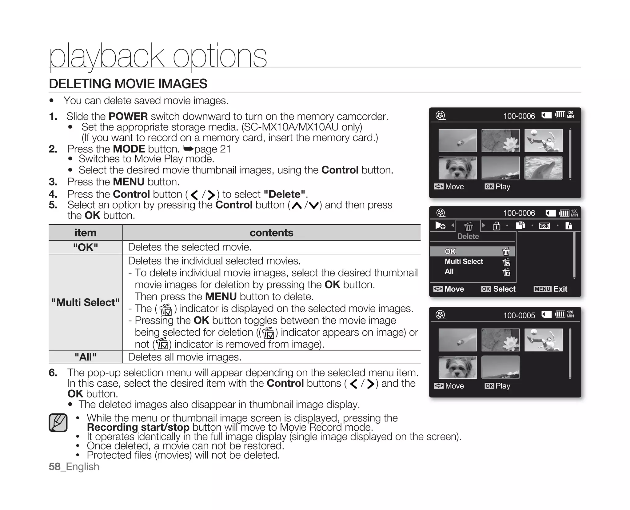 Samsung Camcorder MX10 User Manual