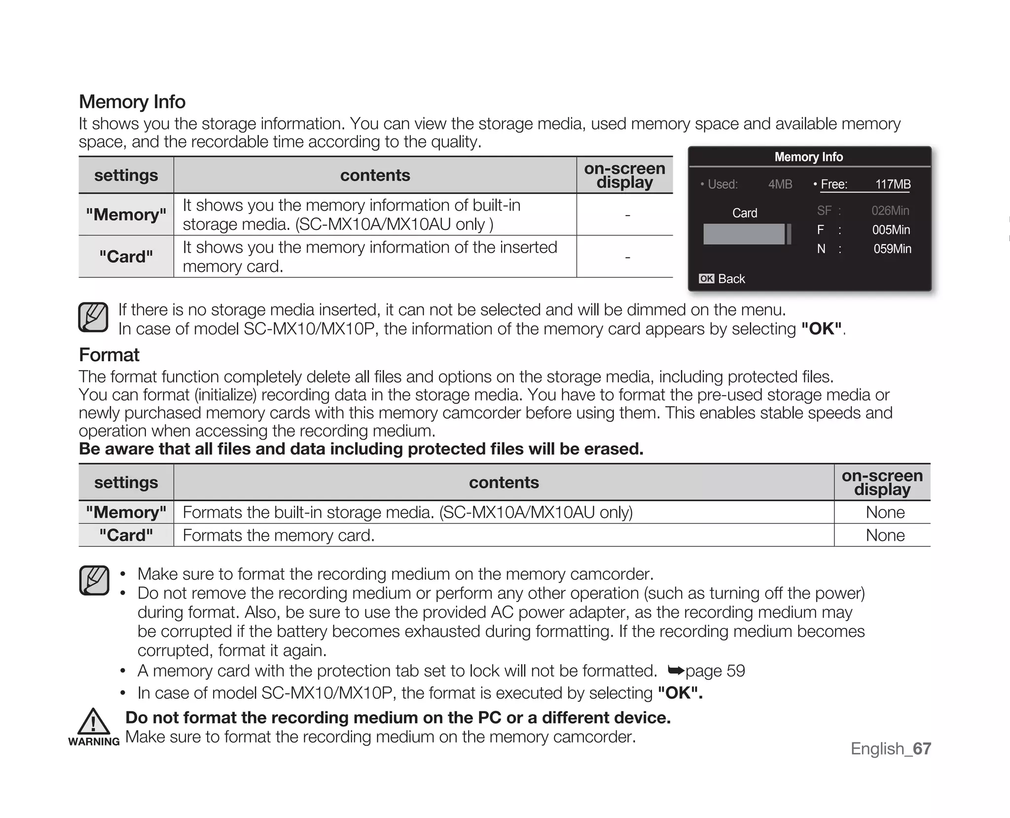 Samsung Camcorder MX10 User Manual