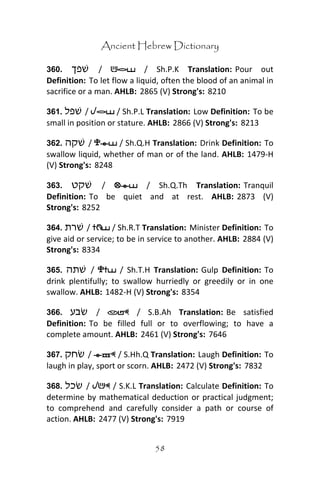 Ancient hebrew dictionary | PDF