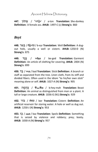 Ancient hebrew dictionary | PDF