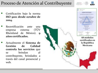 Presentación País México – Principales experiencias en Servicios al Contribuyente 