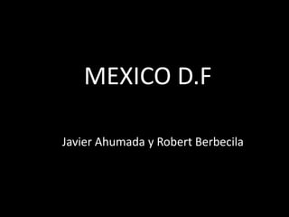 MEXICO D.F
Javier Ahumada y Robert Berbecila
 