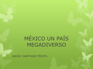 MÉXICO UN PAÍS
        MEGADIVERSO

NAYELY SANTIAGO TECOTL
 