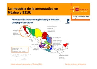 La industria de la aeronáutica en
México y EEUU




 Estudio automóvil y aeronáutica en México y EEUU   Cambra de Comerç de Barcelona
 
