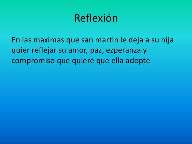Máximas para mi hija del general san martín