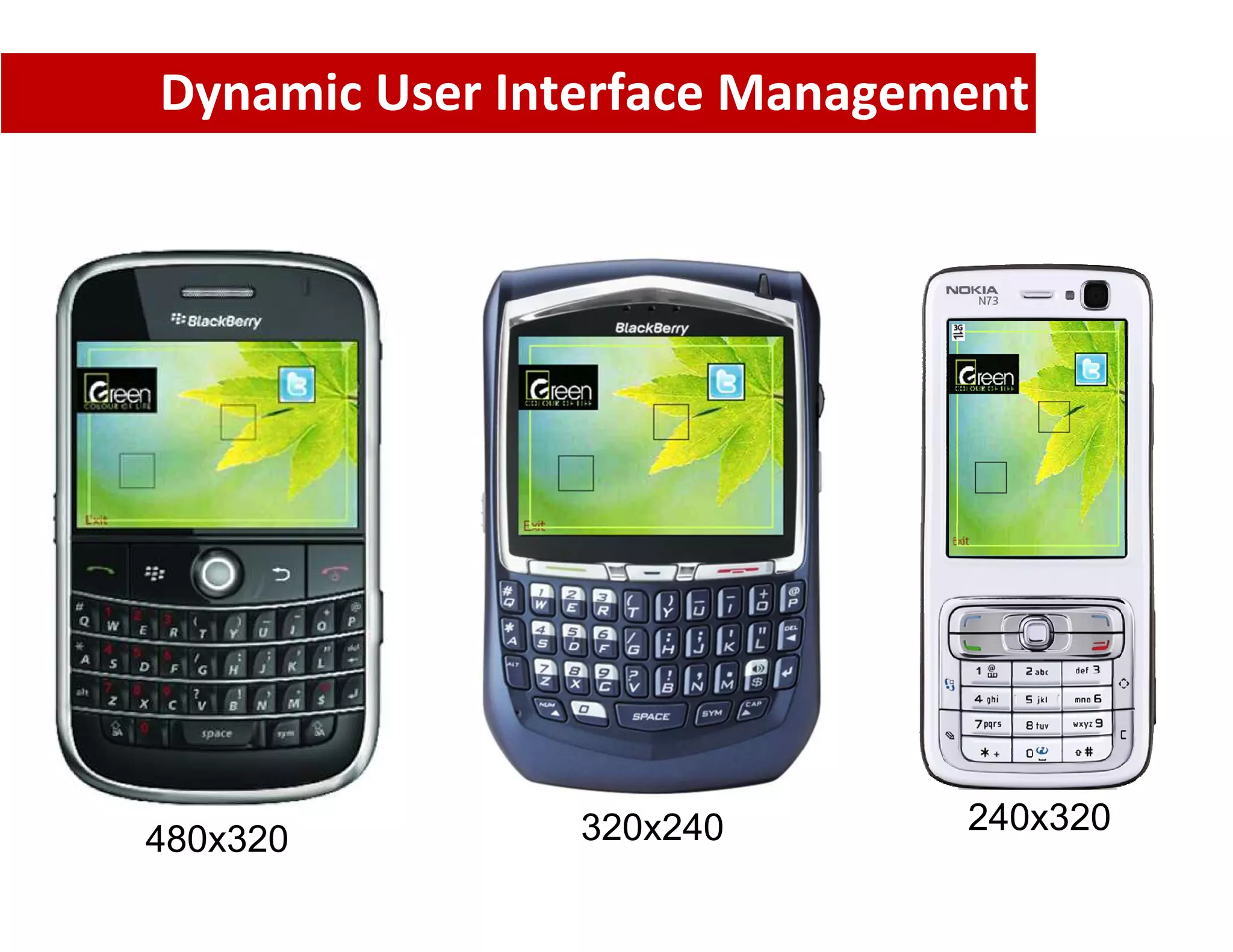 Dynamic User Interface Management




               320x240        240x320
480x320
 