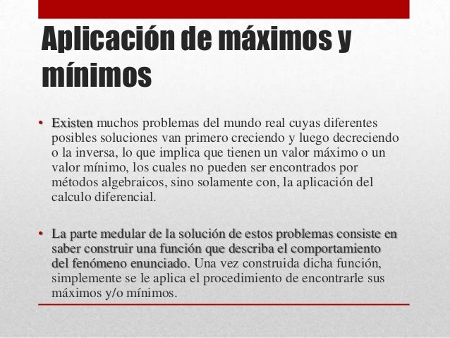 Máximos y mínimos