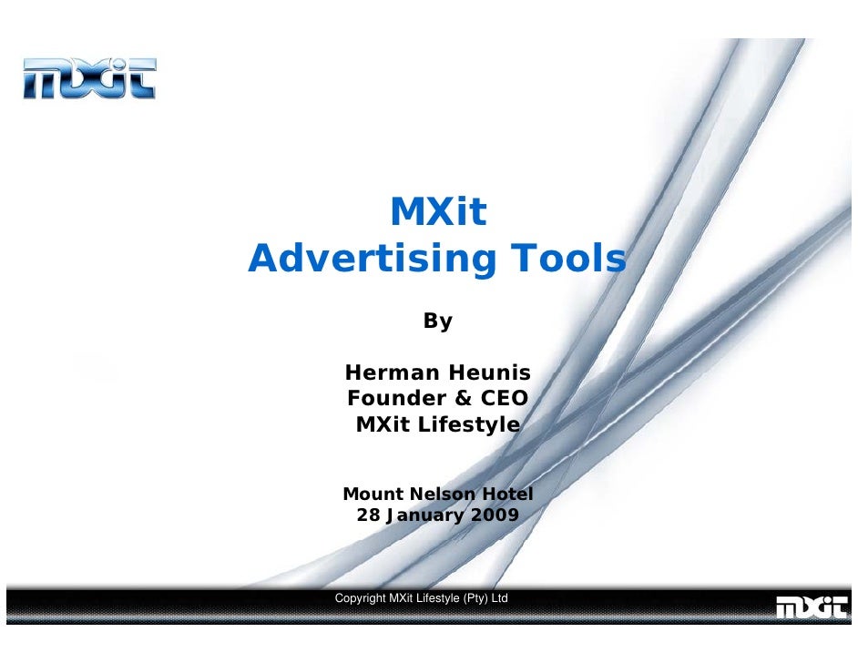 MXit CEO Herman Heunis - AMASA Presentation