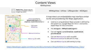 Content Views
UIWebView
UIWebView : UIView : UIResponder : NSObject
https://developer.apple.com/library/ios/documentation/...